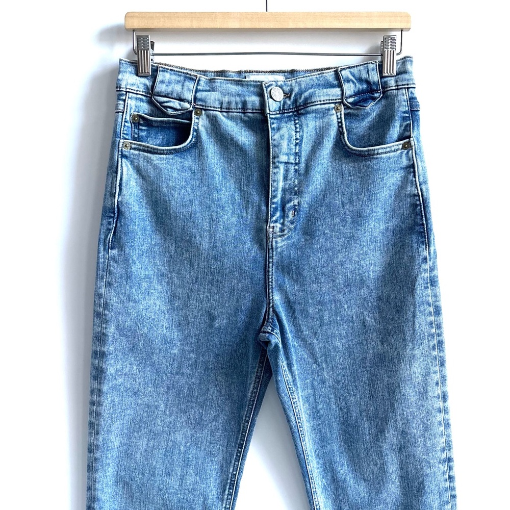 FRAME Esther The Snapped Cropped High-Rise Blue Ankle Denim Leggings Size 28 - Picture 14 of 16